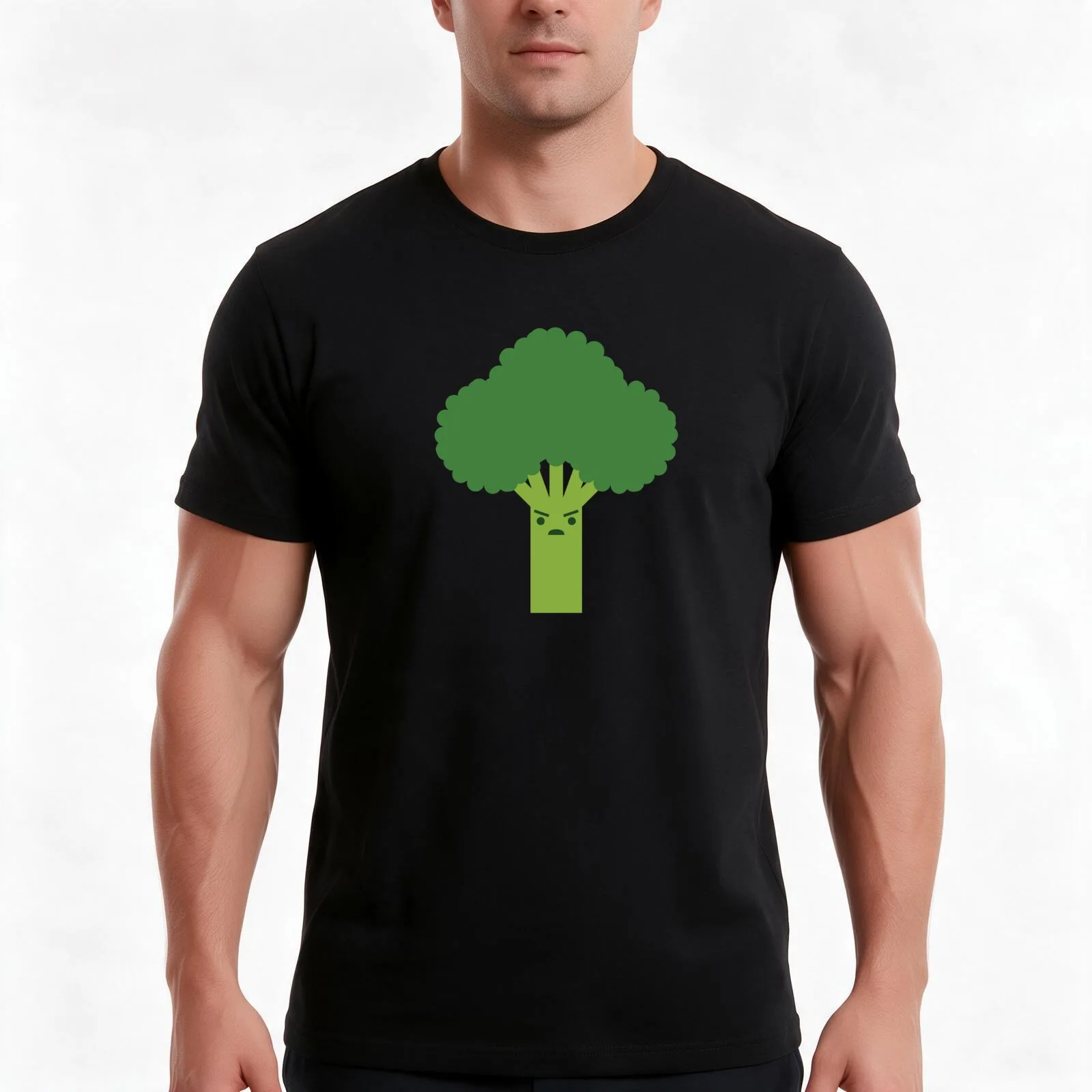 Steamed Broccoli T-Shirt, Summer Casual Cotton Tee, Oversized Streetwear Tops, Vintage Graphic Print, Loose Fit Short Sleeve