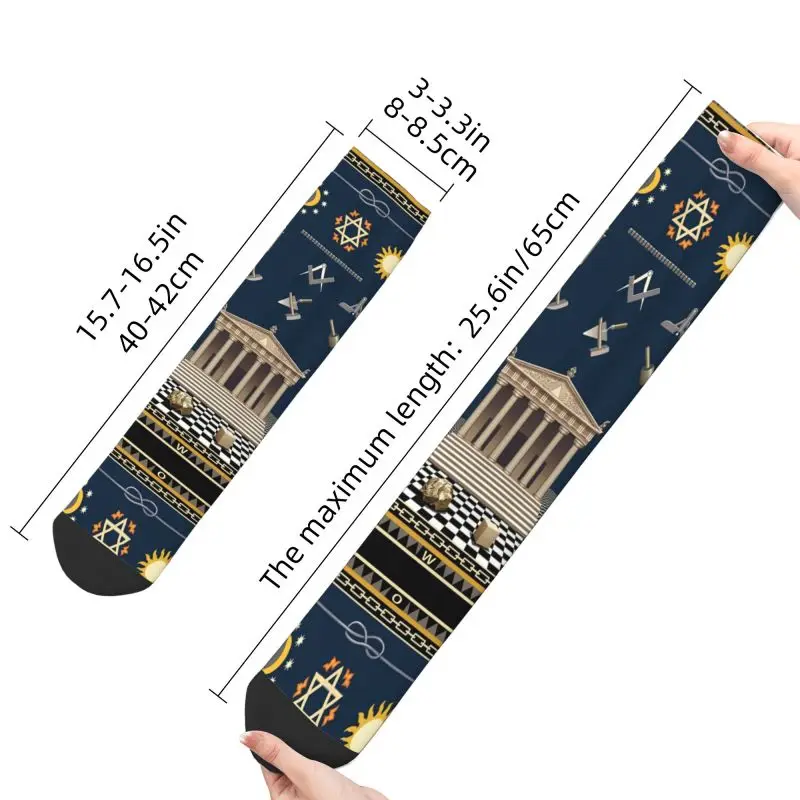 Unisex Freemasonry Crew Socks, placa de trabalho, homens, mulheres, engraçado, símbolos maçônicos, primavera, verão, outono, inverno, vestido