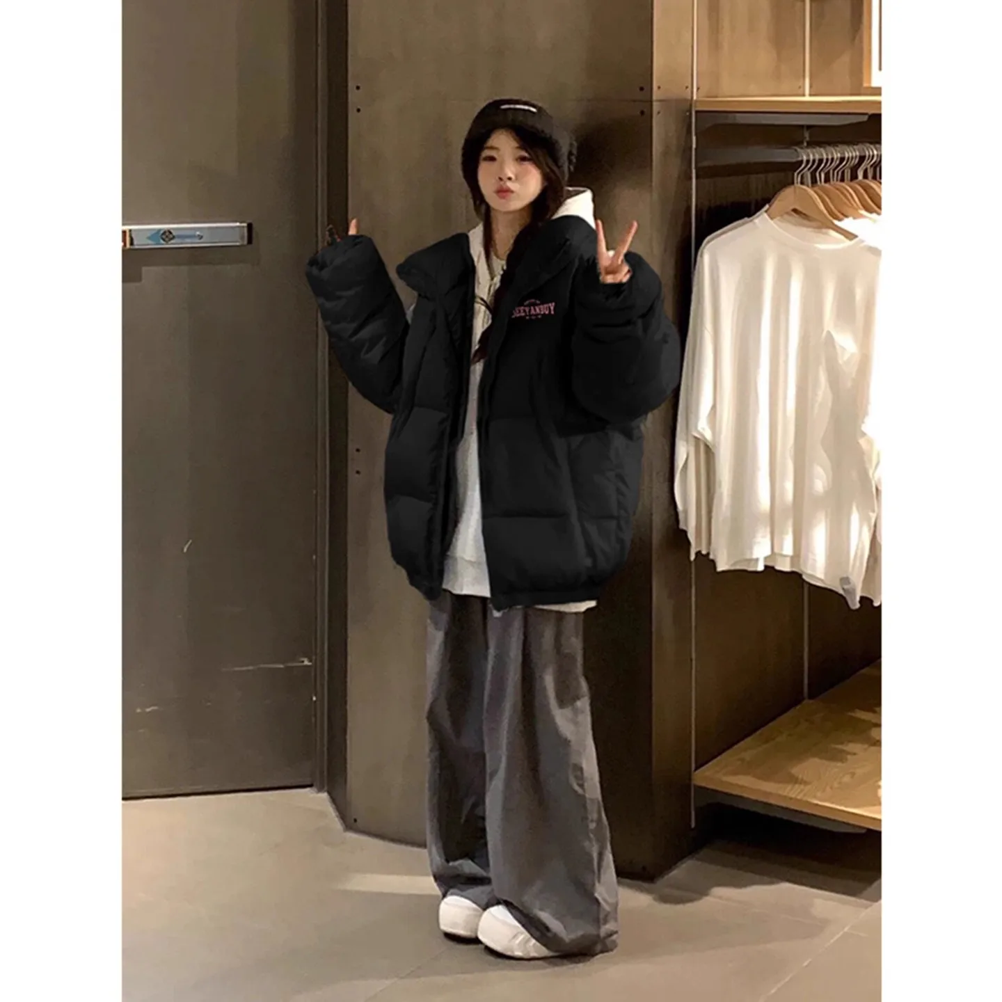 

Parka Ski Woman Womens Korean Style Fashionable Slim Fit Casual Daily Wear Office Commuting Simple Elegant Design Young Look Gym