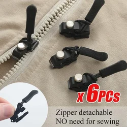 2/6pcs Universal Instant Zipper Repair Replacement Sliding Teeth Rescue Zipper Sliders Zipper Pull Sewing Supplies