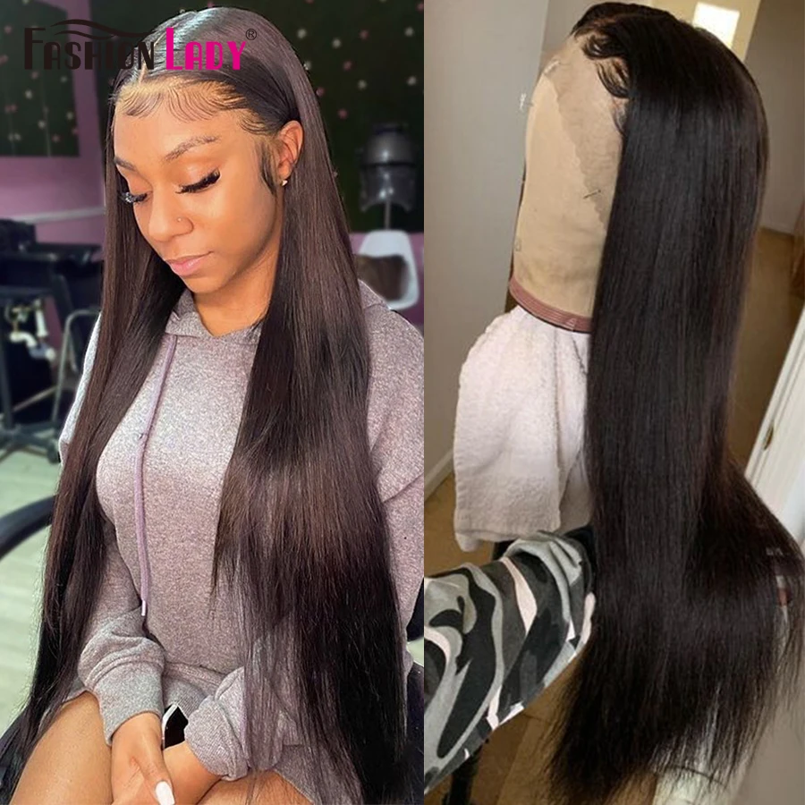 13x4 Straight Lace Front Human Hair Wigs Lace Frontal Pre Plucked For Black Women Brazilian Remy Lace Closure Human Hair Wigs