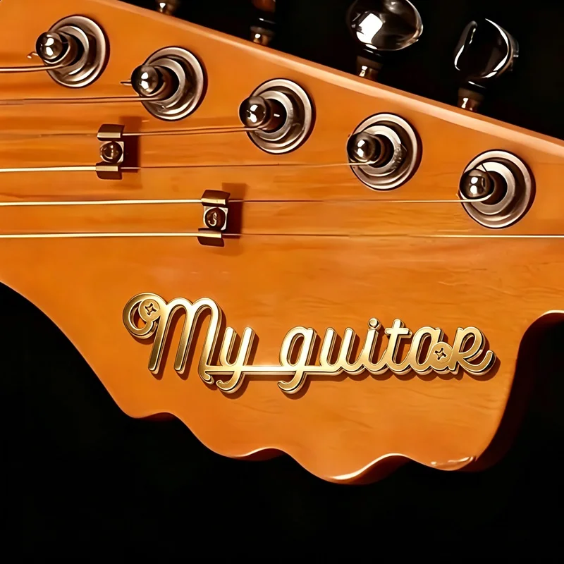 [Custom Products] Personalized 3D Metal Nameplates, Guitar Decorative Nameplates, Unique Text Designs