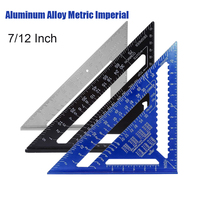 7/12 inch Metric Triangle Ruler Aluminum Alloy Angle Ruler Square Angle Protractor For Building Framing Carpenter Measuring Tool