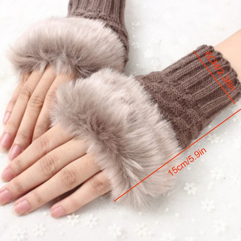 1Pair Warmer Fingerless Gloves Women Winter Warm Gloves Hand Wrist Women Mitten Gloves