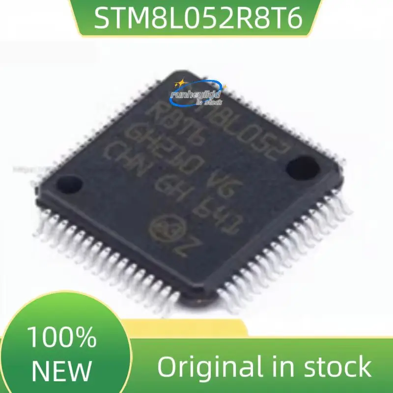 5PCS/LOT  100%NEW  STM8L052R8T6 STM8L052C6T6 STM8L052   STM8L STM  LQFP-64 16MHz/64KB flash memory/8-bit microcontroller MCU