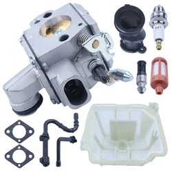 MS361 Carburetor for Stihl MS340 MS361 Chainsaw Air Fuel Oil Filter Line Intake Manifold Spark Plug Kit Replace 1135