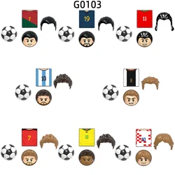 The G0103 Famous Football Player Star Number 7 19 11 10 8 Model Blocks MOC Bricks Set Gifts Toys