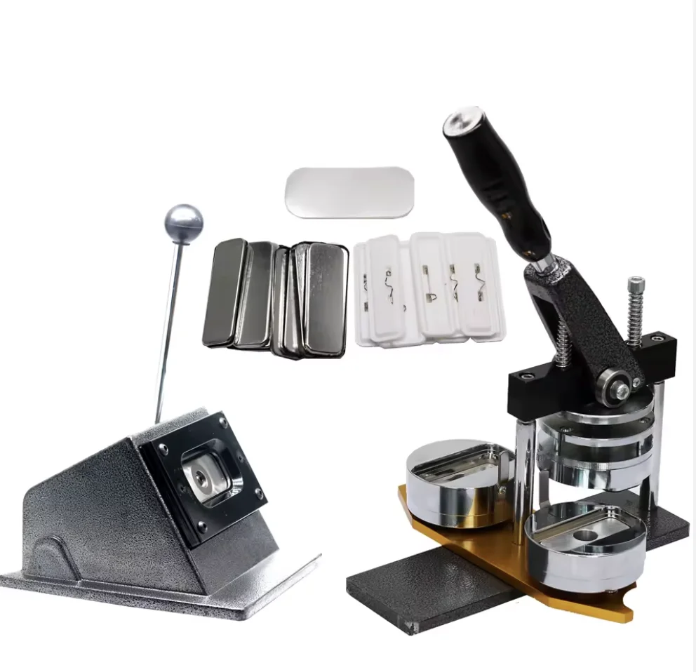 

68*24mm Rectangle Badge Pin Button Making Machine For School Company ID Card Badge Maker