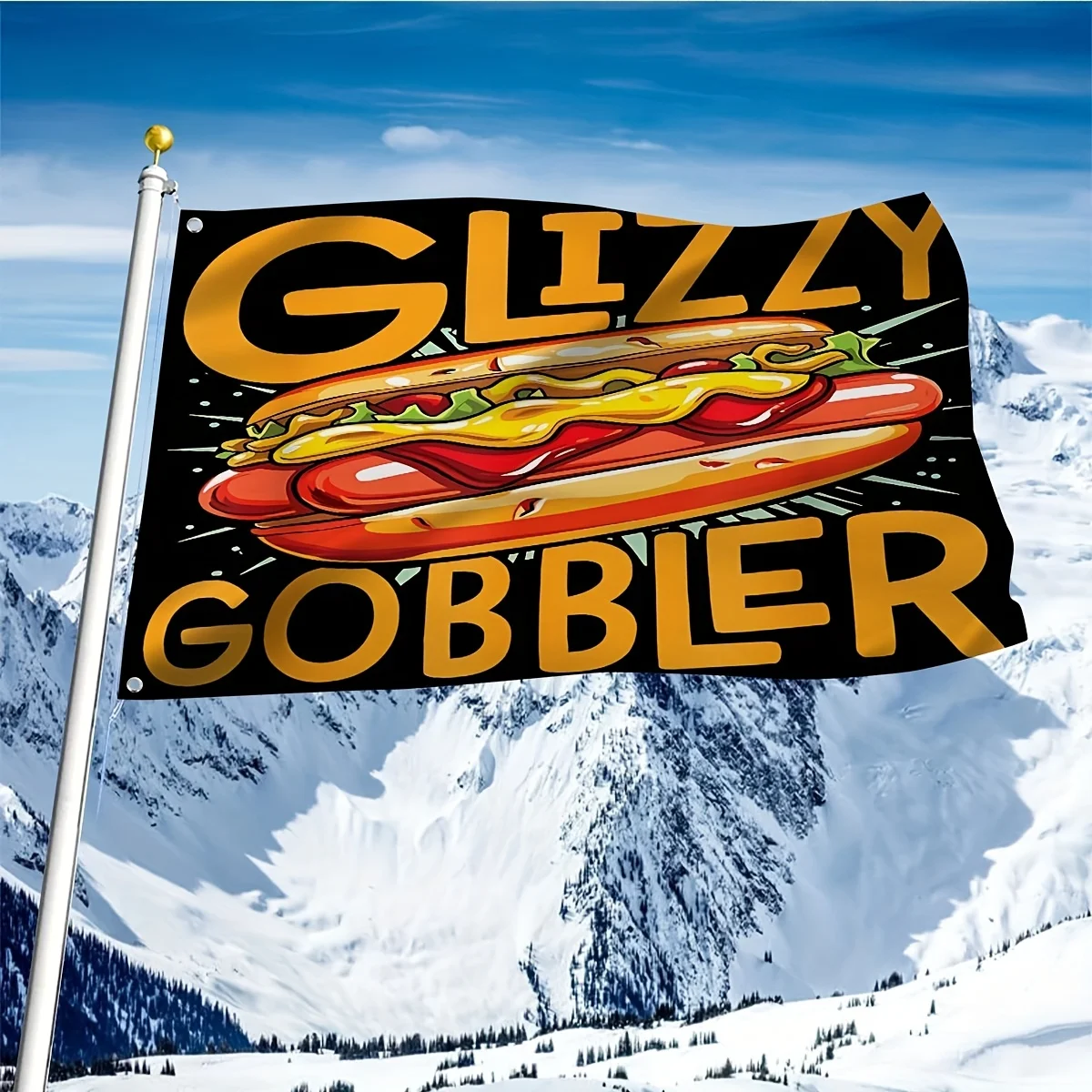 Gobbler Hot Dog Flag Durable Polyester Banner for Outdoor Indoor Decor
