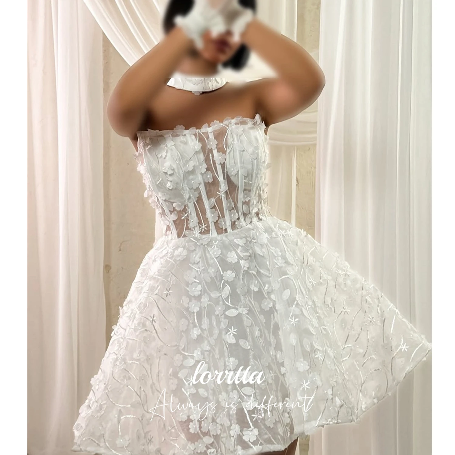 

Lorrtta Customized Cocktail Dress Sharon Happy Flower Fabric Special Occasion Dress Party Dresses brides dress Wedding dress