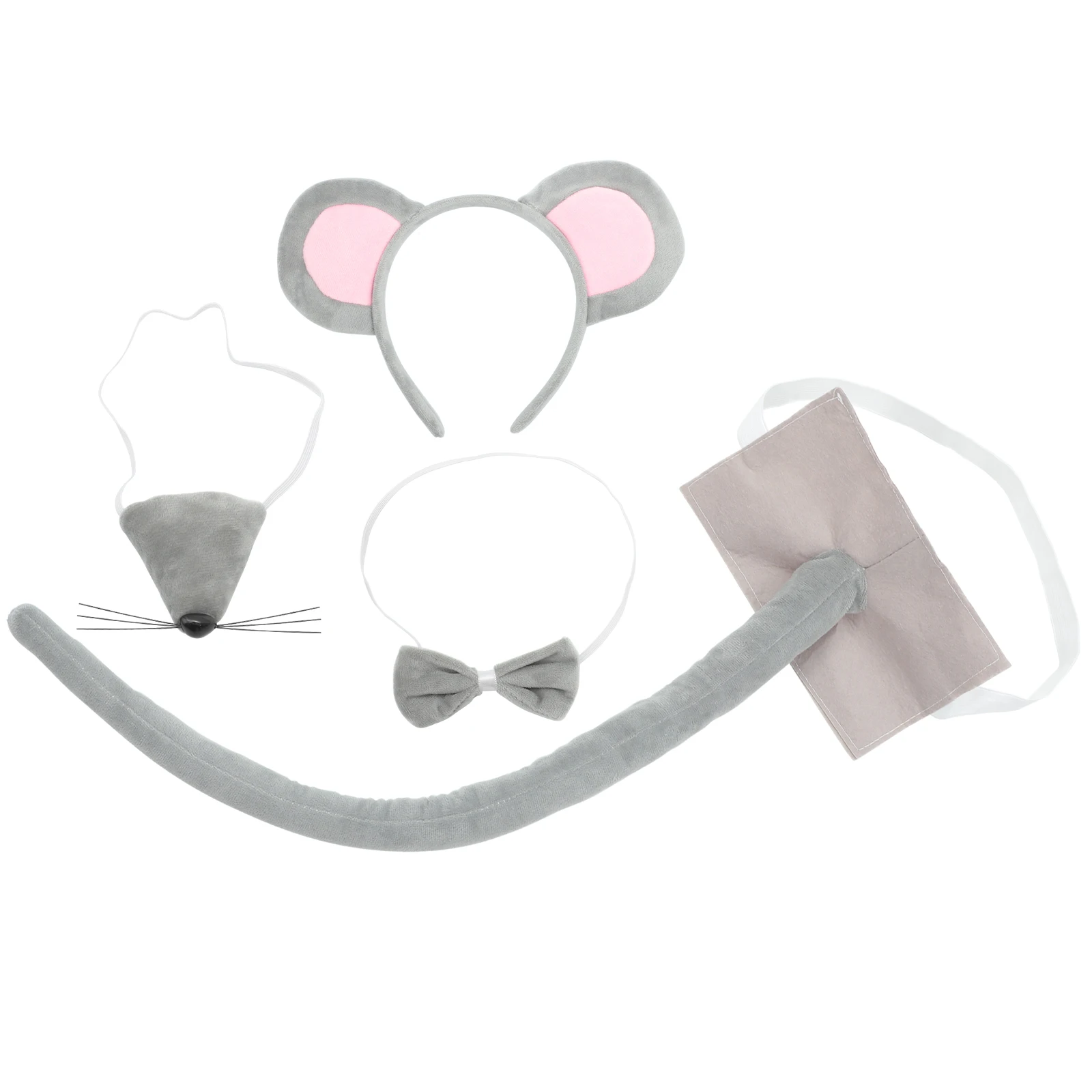 ชุดคอสตูมสัตว์สำหรับเด็กและผู้ใหญ่ ประกอบด้วยที่คาดผมหูหนู หาง โบว์ไท อุปกรณ์เสริมชุดแฟนซี สำหรับฮาโลวีนและคอสเพลย์