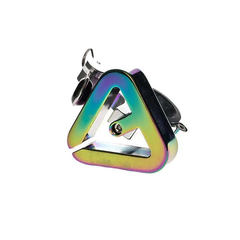 Campana de bicicleta hecha de aleación de aluminio, tipo banda de goma/tipo abrazadera de anillo, campana triangular.