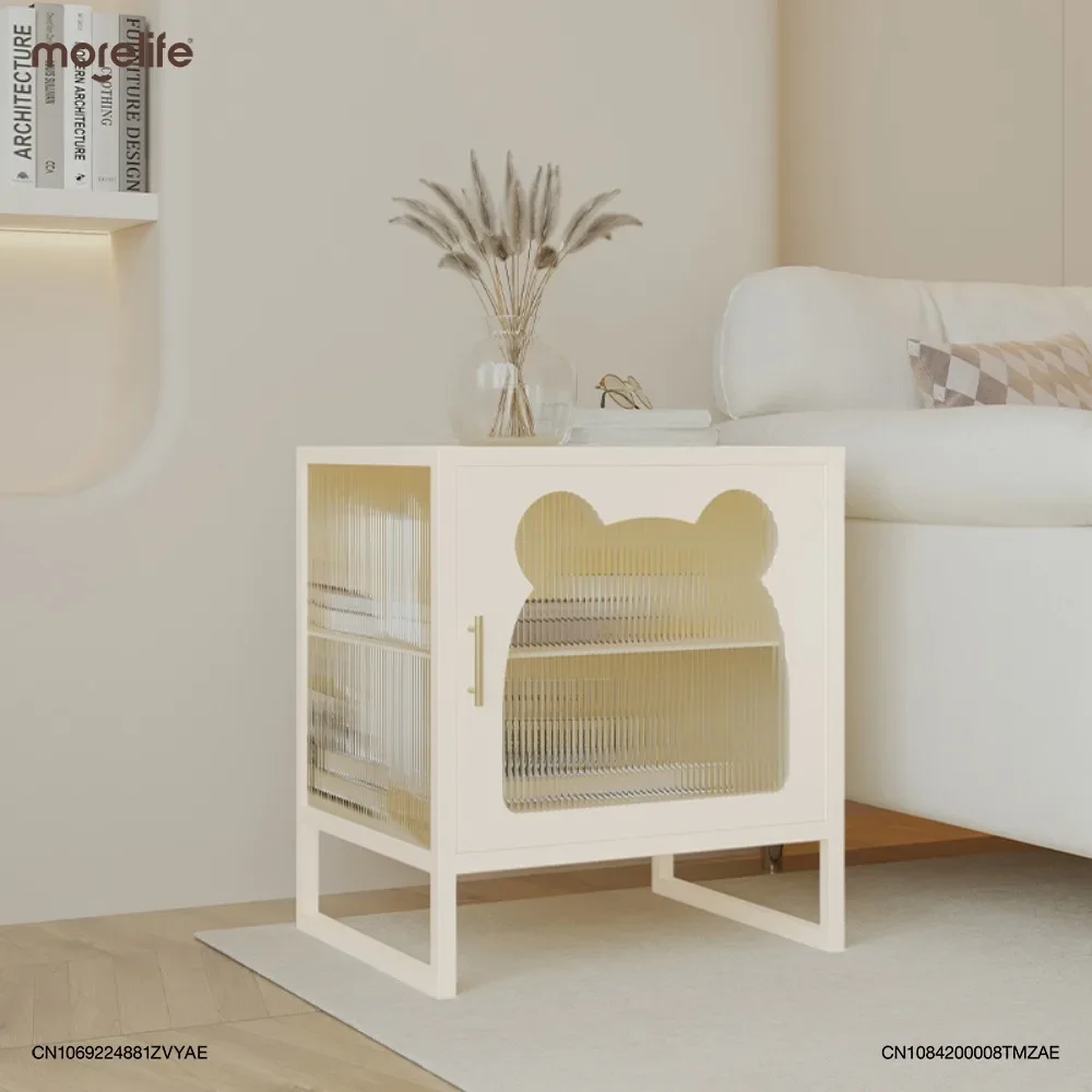 

Cream Style Bedside Table Bedroom Sofa Storage Cabinet Simple Modern Children's Room Wrought Iron Storage Cabinet Nightstand K01