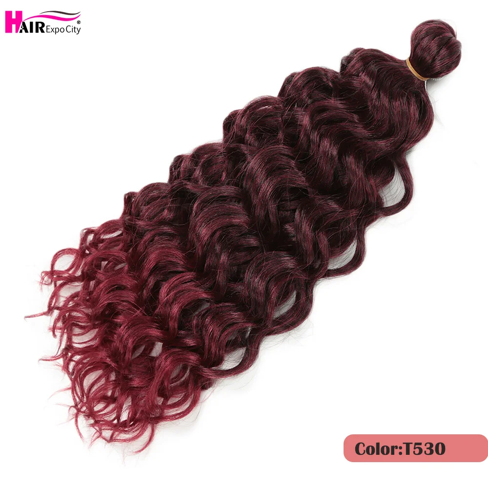 Ocean Wave Braiding Hair Extensions Synthetic Afro Curls Hawaii Natural Waves Hair Ombre Pink Deep Wavy Twist Crochet Braids image 3