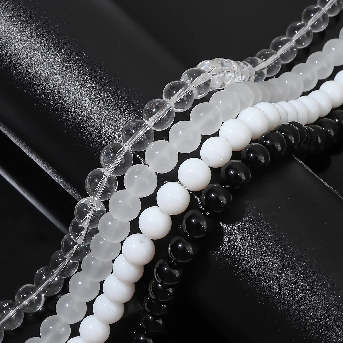 White Clear Crystal Glass Beads Smooth Round Loose Spacer Beads For Jewelry DIY Making Bracelet Accessories  4 6 8 10mm