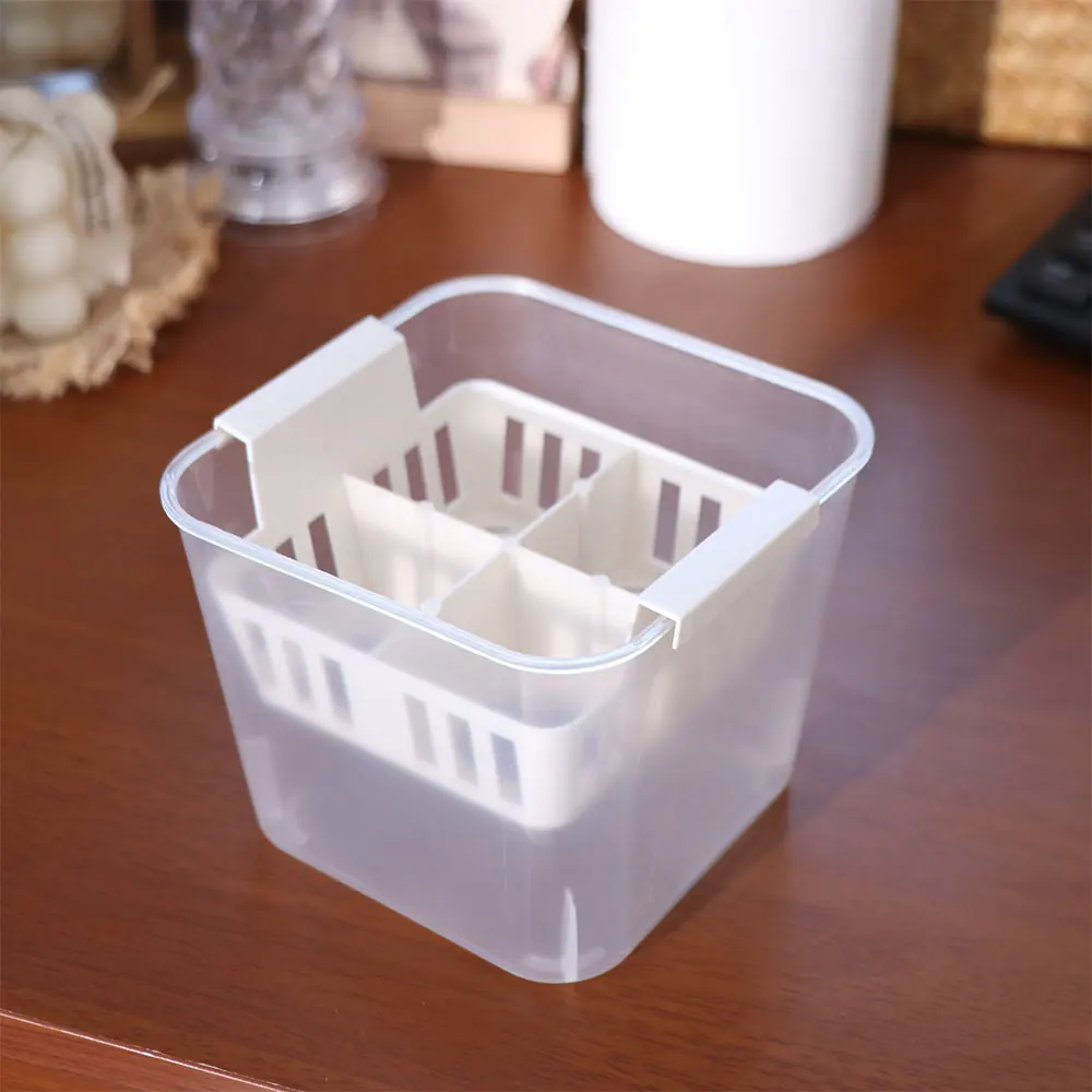 4 Grids Hydroponics Nursery Pots Clear Planter Containers Tulip Bulb Planter Square Double Layered Water Culture Planter