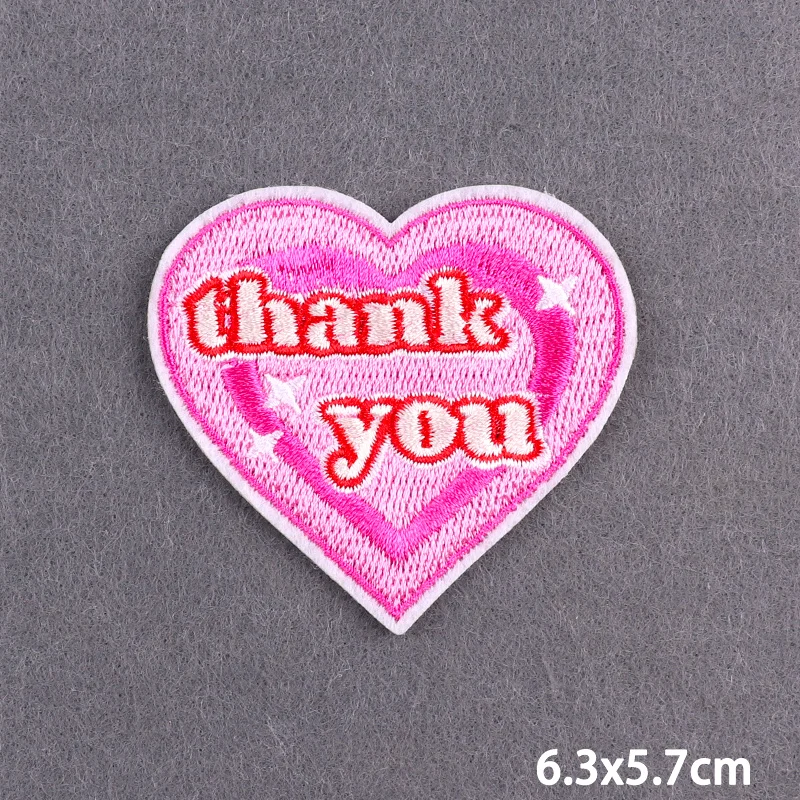 Rosa Herz Niedliche Stickerei-Aufnäher für Hüte/T-Shirts/Jeans Mädchen Kinder Aufbügelbare Aufnäher für Kleidung Mut Liebe Bügelbare Aufnäher DIY – Detail 4