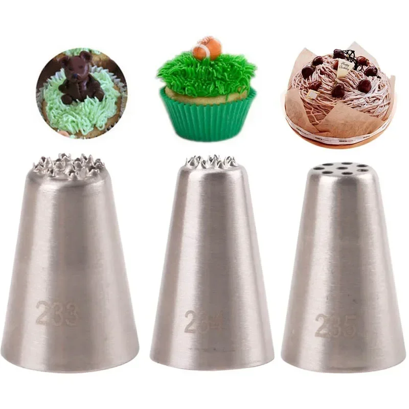 1/3pcs Small Grass Shape Cream Nozzles Cupcake Pastry Icing Nozzles For Cake Decorating Tools Piping Tips Decoration#233#234#235