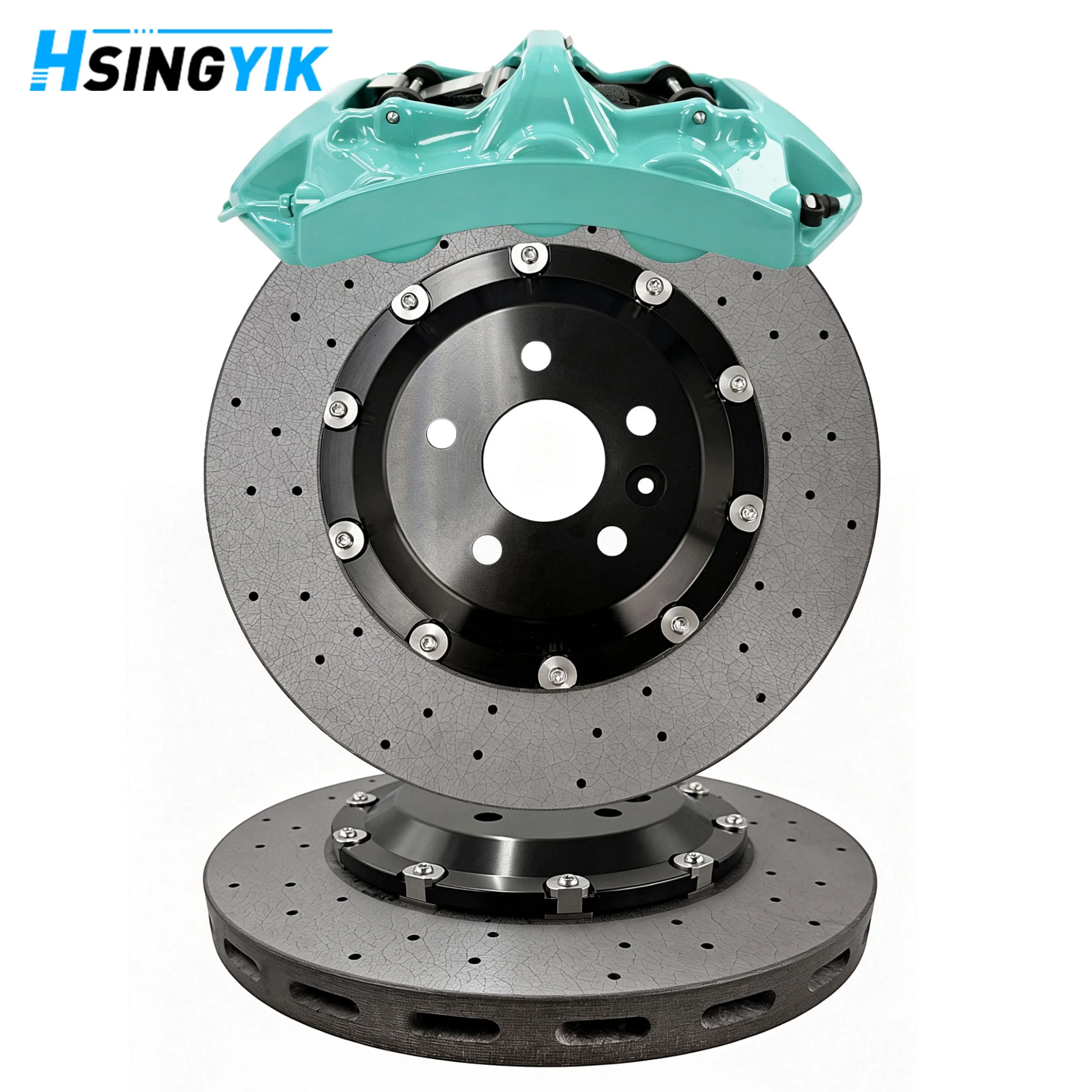 Carbon Fiber Ceramic Break Disk Rotor For Tesla For Model S For Plaid Custom Caliper 405mm Brake Disc