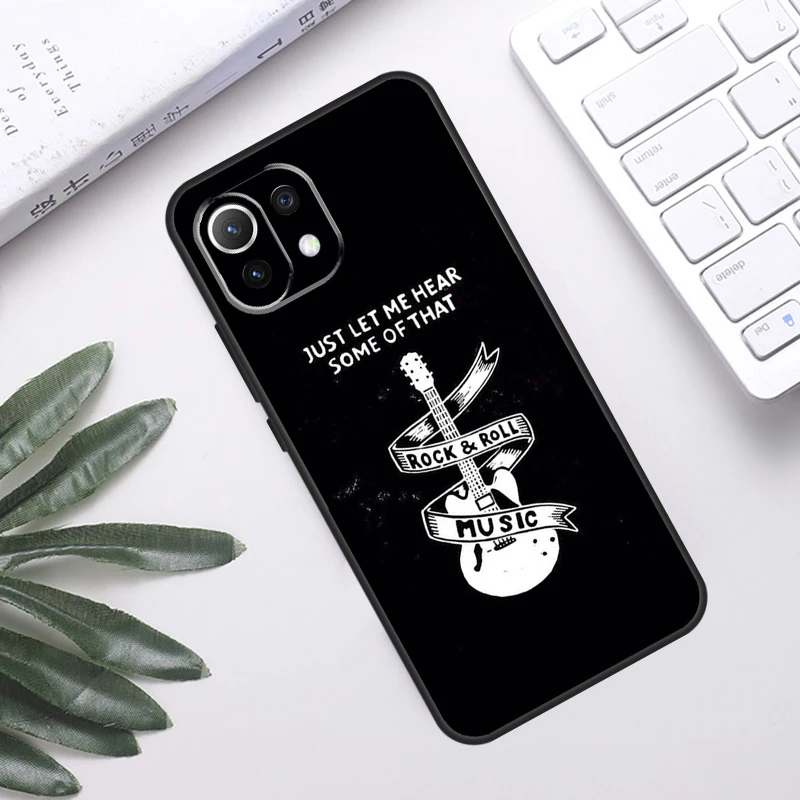 Rock Music Instrument Guitar Case For POCO F5 X3 X5 Pro F3 F4 GT M5s C40 Back Cover For Xiaomi 13 12 Lite 11T 12T Pro 12X