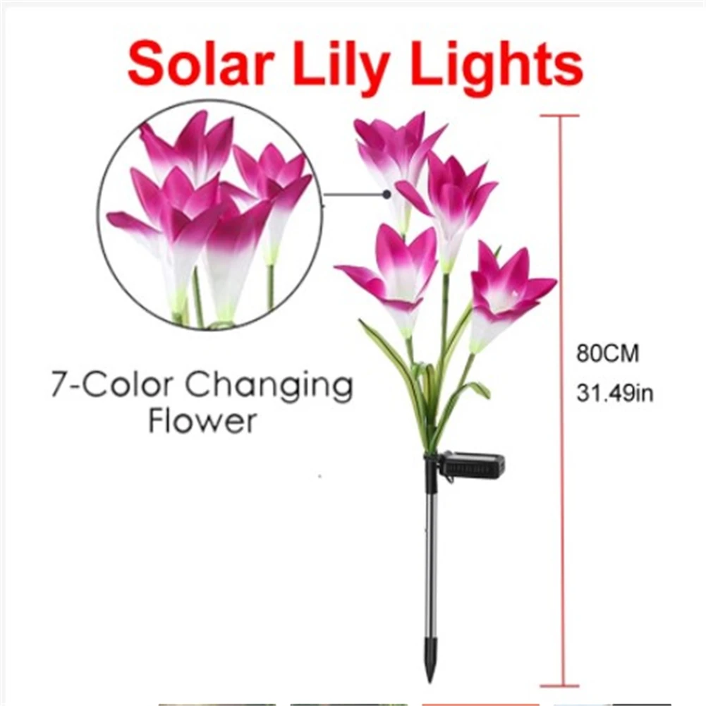 مصابيح شمسية خارجية مع 4 زهور ، مقاومة للماء ، IP65 ، قابلة للتعديل ، حديقة ، مسار ، ديكور مناظر طبيعية ، تغيير اللون