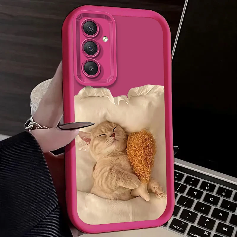 Funny Lovely Cat Silicone Case for Samsung Galaxy A35 A55 A15 A25 A16 A06 A05 A05S A24 A13 A23 A12 A22 A32 A52 A71 A51 4G Cover