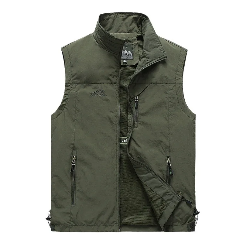 

Seasonal Vest Men's Casual Stand Up Collar, Multi Bag Work Clothes, Outdoor Camisole, Oversized Vest Jacket, Trendy