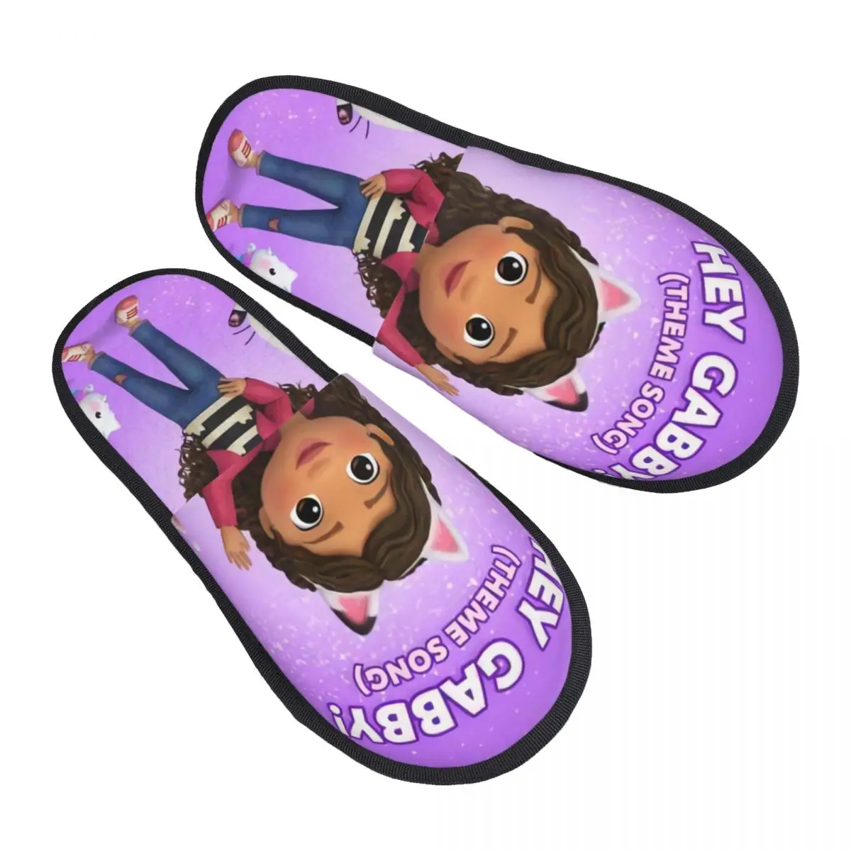 Gabbys Dollhouse Cartoon Guest Slippers for Spa Women Custom Print Mercat Mermaid House Slipper