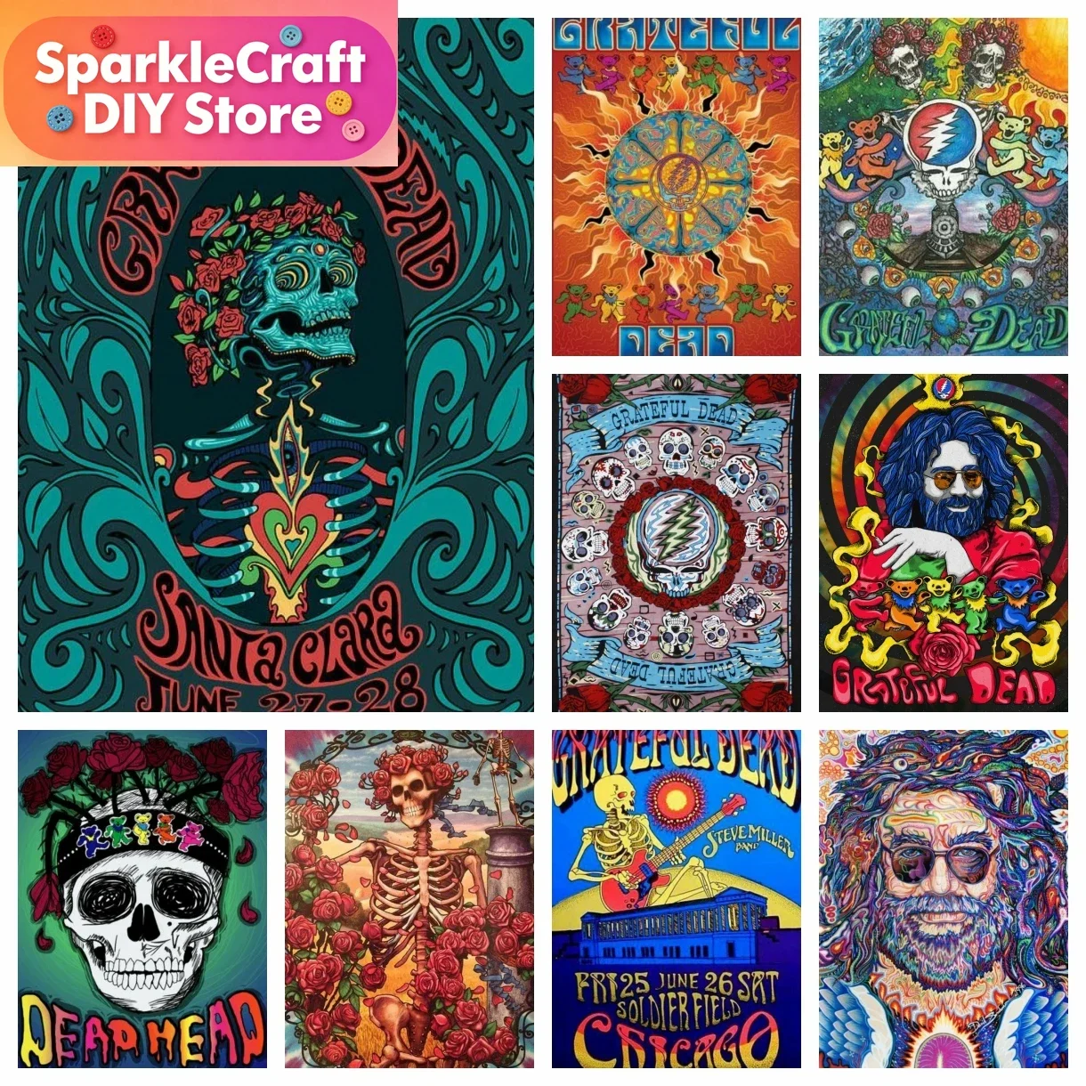 Resin Art Of Rose - Lukisan Berlian DIY 5D Grateful Dead