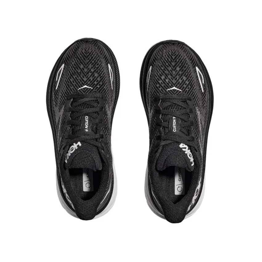 Hoka One One Clifton 9 حذاء رياضي للمشي باللون الأسود والأبيض حذاء رياضي كاجوال للنساء والرجال حذاء جري خفيف الوزن