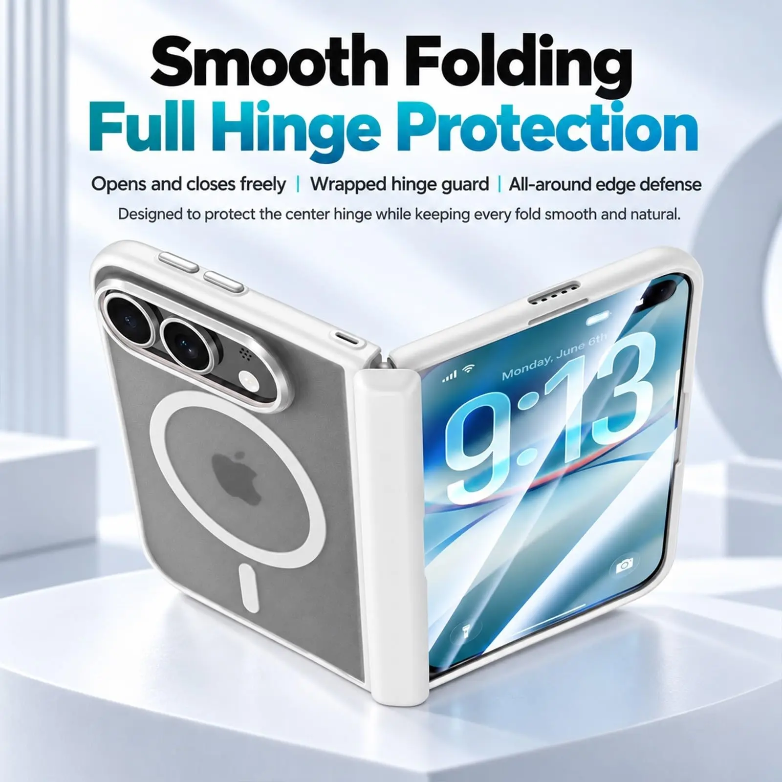 MagSafe Magnetic Case for iPhone Duo 18Fold 18 Ultra Transparent Acrylic Responsive Touch Hinge Protection Frosted Finish Funda