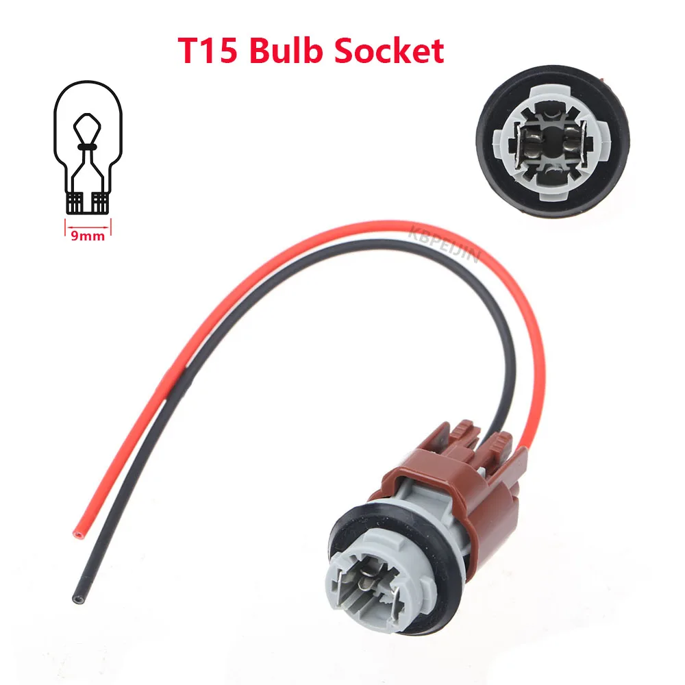 1x For Nissan Sylphy X-Trail Tiida Toyota Rav4 T15 Bulb Holder Car Light Socket With 2 Wires Connector Adapter Accessories