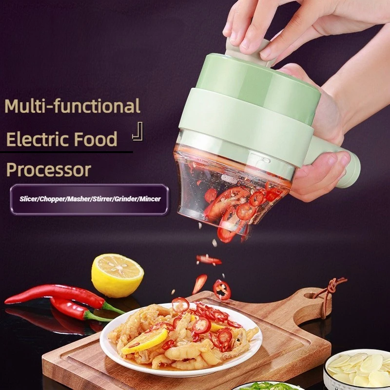 Wireless Electric Food Processor Vegetable Cutter Fruit Slicer Garlic Masher Mincer Handheld Stirrer Kitchen Cooking Accessories