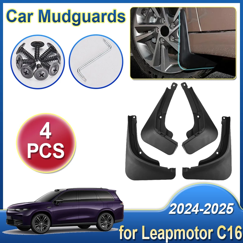 

For Leap Motor Leapmotor C16 2024 2025 Car Mud Flaps Anti-scratch Fender Mudflap Mudguard Mudflaps Splash Guards Accessories