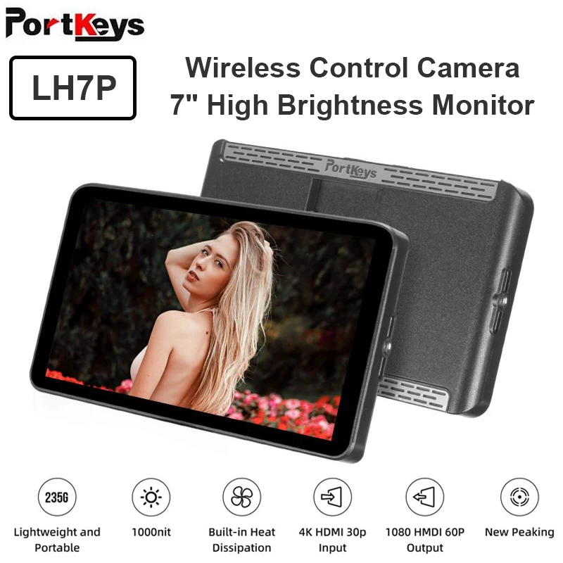 

Portkeys LH7P 7 Inch 1000nits Wireless Camera Control Mointor 4K Full Touch Screen 3D LUT Field Monitor with HD 1920x1080