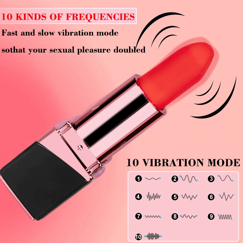 Mini Lipstick Vibrator 10 Speed Bullet Vibrating G Spot Clitoris Stimulator Massager Female Masturbatio Adult Sex Toys for Women