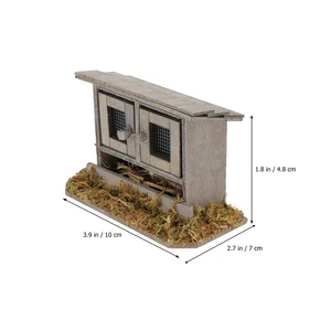 2 قطع منزل خشبي حظيرة الدجاج في الهواء الطلق اللعب الصغيرة محاكاة الخيزران Henhouse أفضل 10 بيوت دجاج خشبية مبيعا - رقم 7