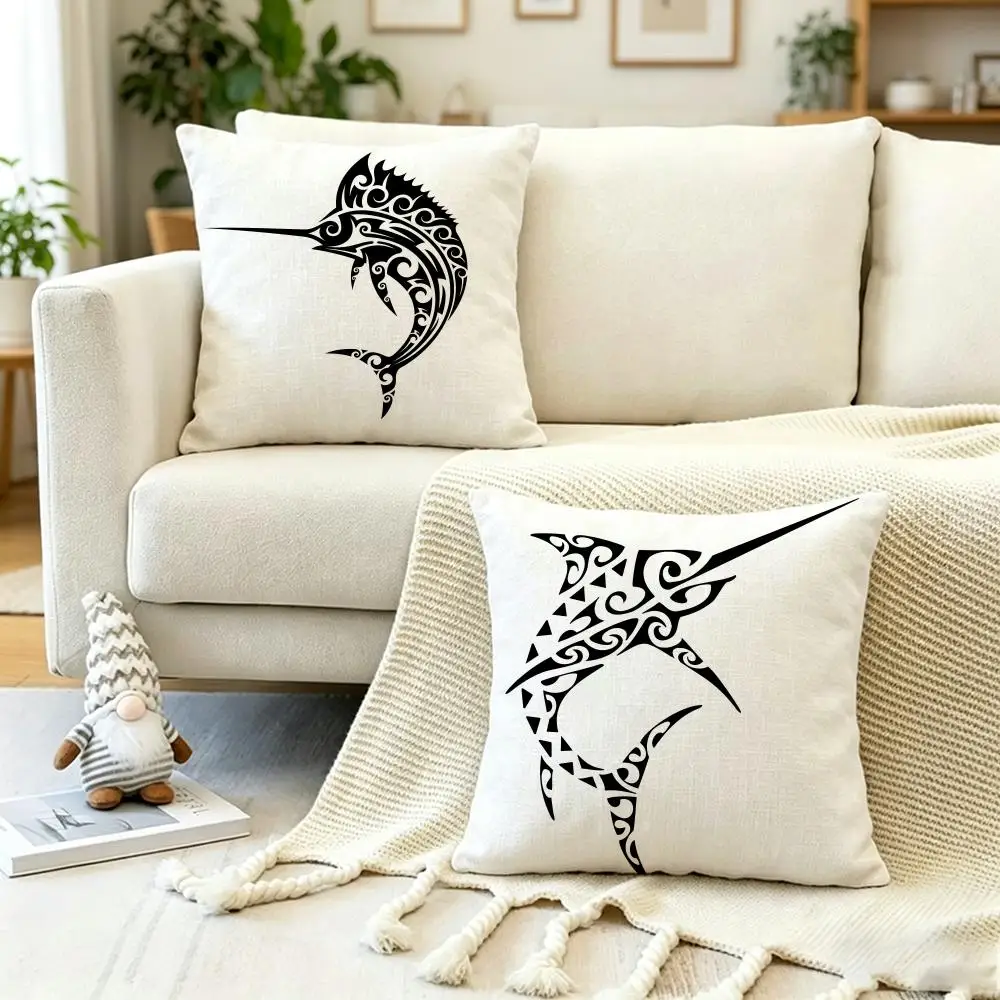 ANIME M-Merlion Cushion Cover Anti-dustmite Pillowcase Invisible zipper silky short plush Sofa cushion cover