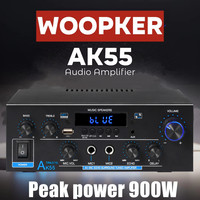 Woopker AK55 Home Digital Amplifiers Audio Bass Audio Power bluetooth Amplifier Hifi FM Auto Music Subwoofer Speakers USB SD Mic
