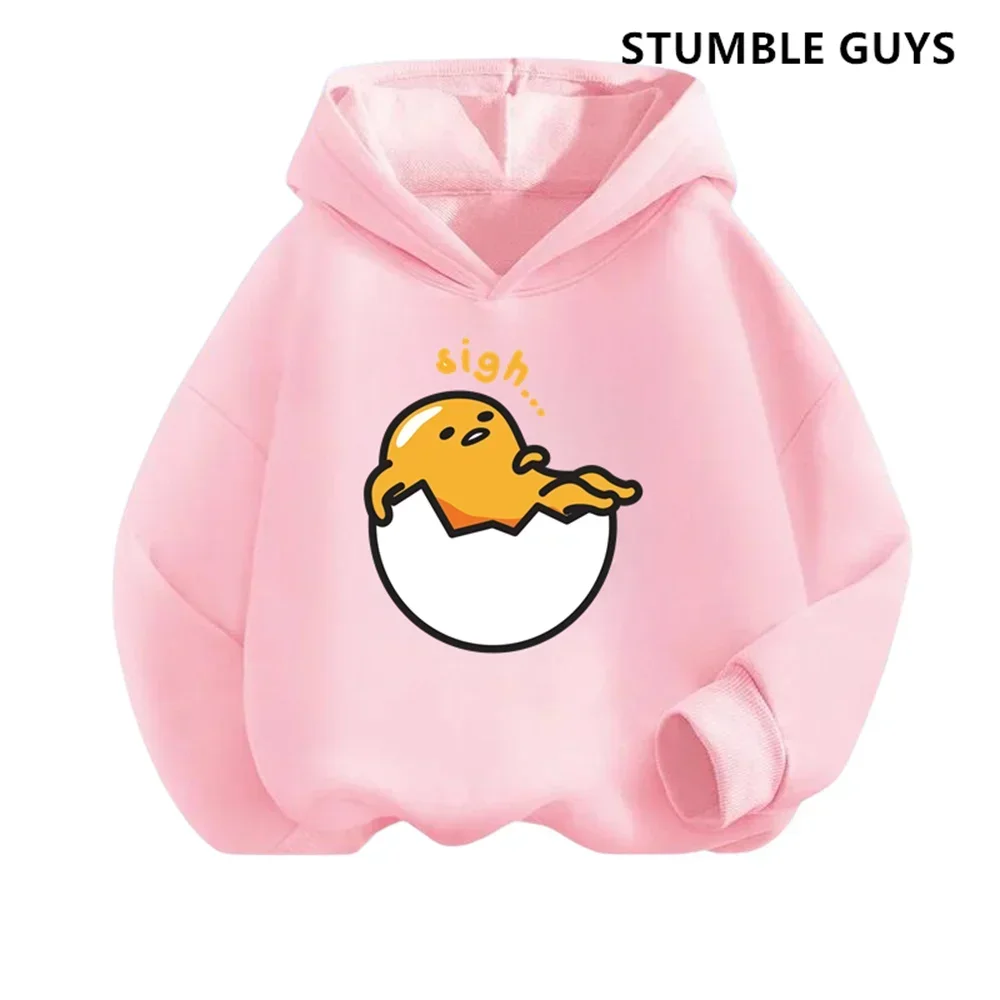 Kids Gudetama Hoodie Boys Girls Beautiful Clothes Sweatshirt Long Sleeve Sanrio Cartoon Print Top Pants 2P Casual Jogging Set