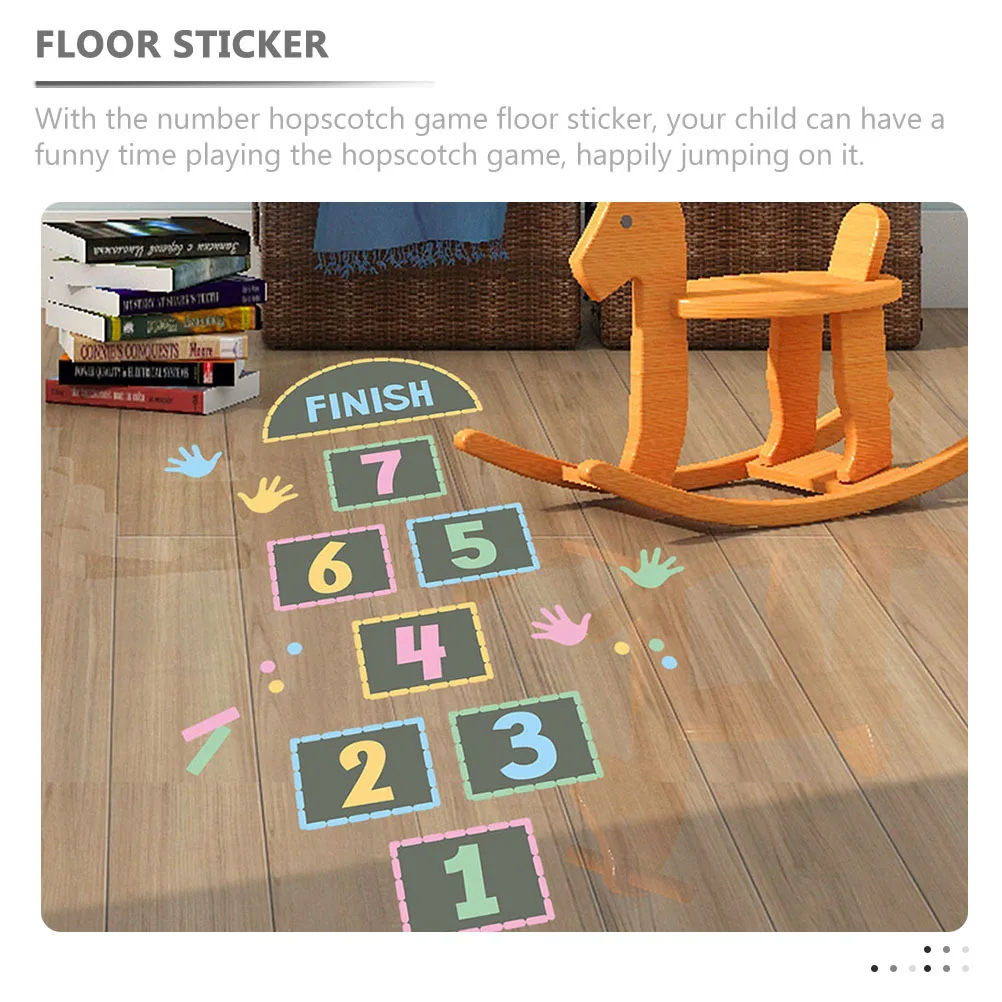 Number Hopscotch Game Floor Sticker Kids Room Decor Decal For Bedroom Living Room Playroom Kindergarten Educational