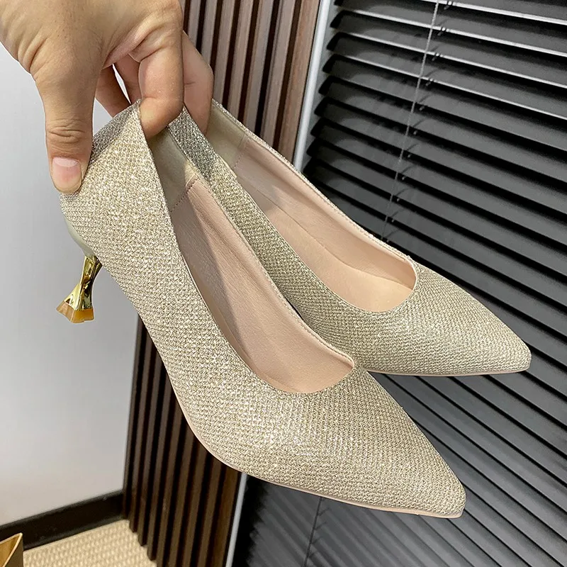 

Новые летние женские туфли на высоком каблуке с кристаллами для свадебного платья, двойного назначения, удобные, не утомляют ноги, Acetochlor