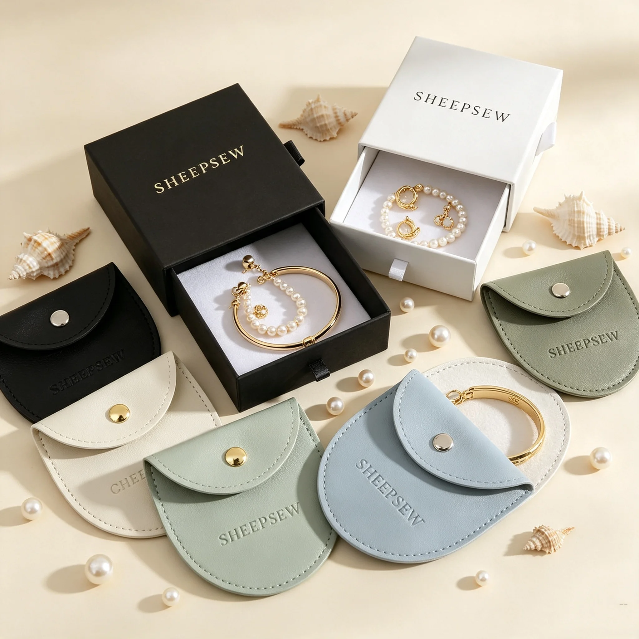 SHEEPSEW Wholesale Custom Logo Slide Drawer Cardboard Jewelry Box, High Grade Jewellery Packaging Box Matchingg Box For Necklace