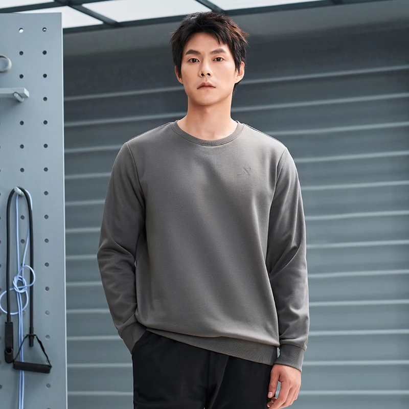 Xtep Pullover Sweater For Men  Winter Round Neck Keep Warm Sweatshirt Comfortable Loose Training Trendy Tops 876429930132