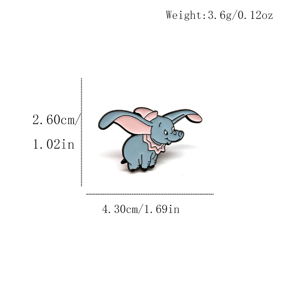 Disney Cartoon Cute Dumbo Brooches Chip and Dale Metal Enamel Lapel Pins Handmade Jewelry Shirt Backpack Badge Clothing Decor