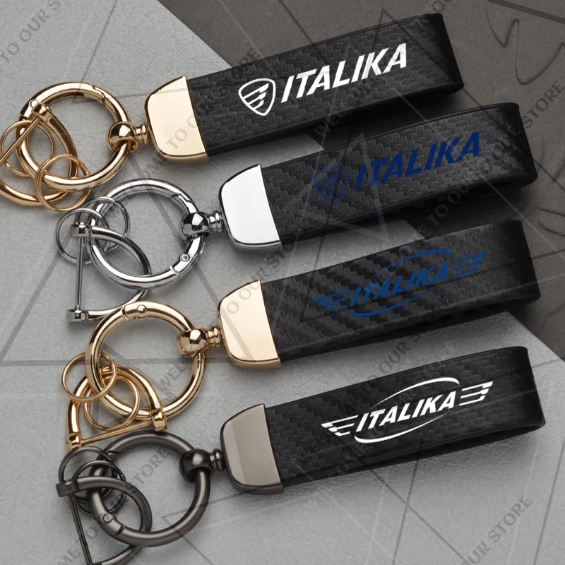 Nuevo clásico para ITALIKA Logo 125 Z 150 200 250Z AT110 AT125 RT llavero de fibra de carbono para motocicleta accesorios de motocicleta