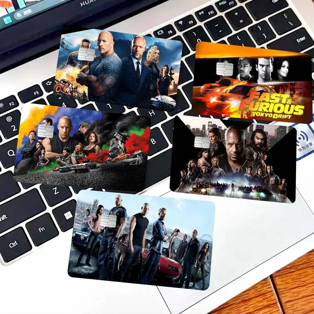 Fast EPIC F-Fast & Furious Anime Cartoon Bear Skin Sticker Film Tape Case for Big Credit Debit Card Front Side