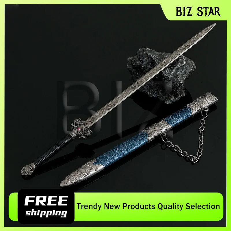 22cm/8.66in 피닉스 칼집 장난감 검 카타나 칼 고대 차가운 무기 모델 코스프레 소품 데스크탑 컬렉션 장식품 선물