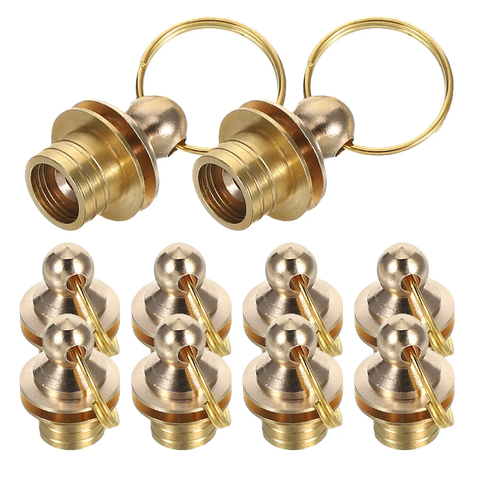 

10 Pcs Gourd Plug Pure Copper Connector Clasp for Bracelets Chains Screw Fastening Cap Durability Versatile Craft Project