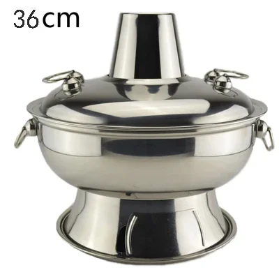 Free Shipping 4.5 Liter 36cm High Quality Stainless Steel Hot Pot Chinese Charcoal Hot Pot Picnic Cooker Mongolian Lamb Cooker